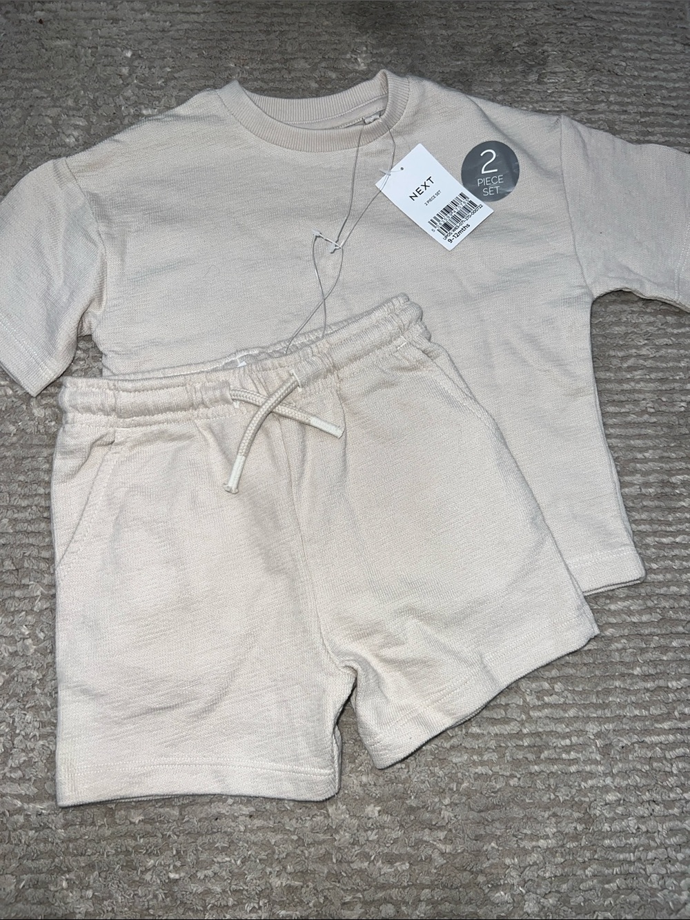 Next- Cream Knit Two-Piece Shorts Set
